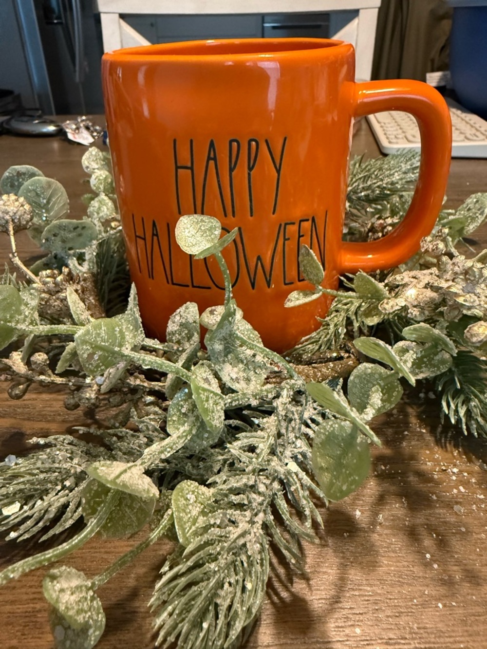 Rae Dunn Orange "Happy Halloween" Holiday Mug NWT